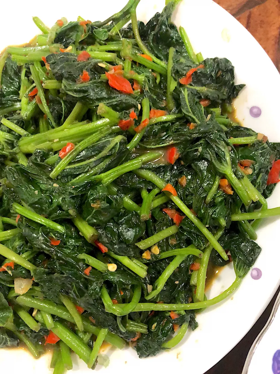 Stir fried sweet potato leaves with belacan|Amy Aliyyaさん