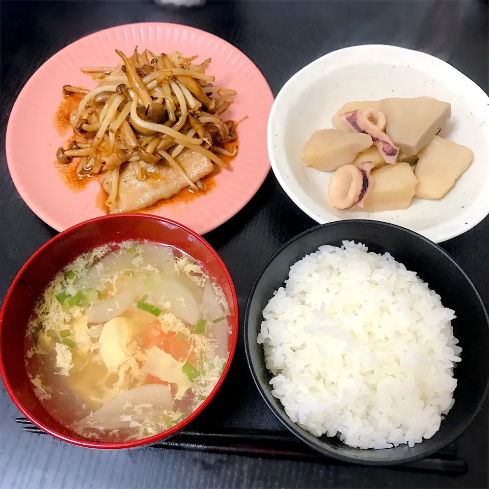 焼肉炒め&イカと里芋の煮物|おいもさん