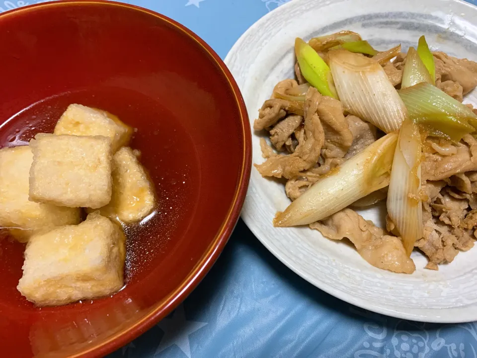 Snapdishの料理写真:揚げ出し豆腐と爆肉|くろねこっく🐈‍⬛さん