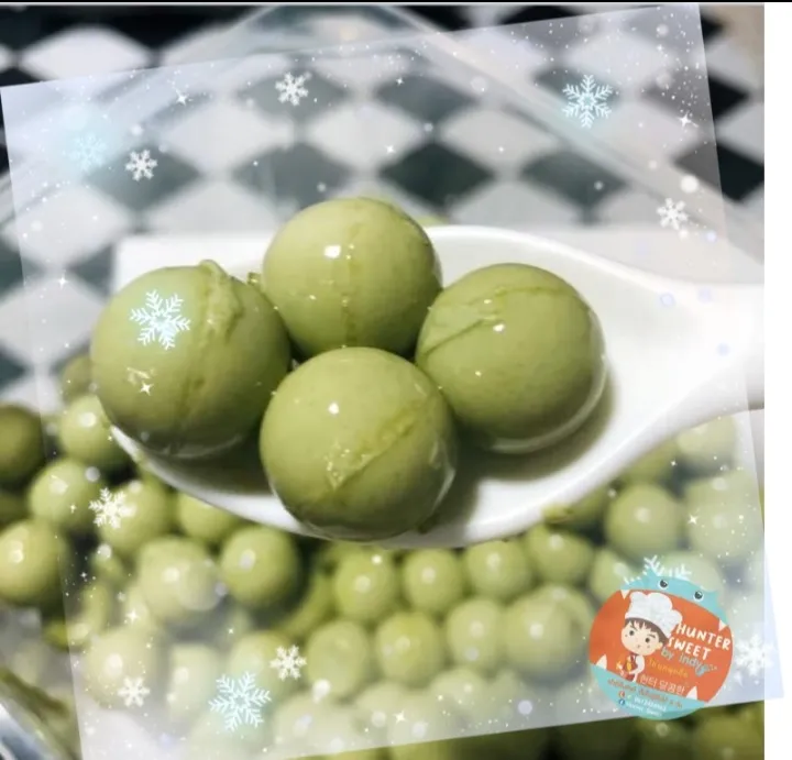 Snapdishの料理写真:Pearl Green Tea Pudding , So Yummy!!! 
Let's try and you can't stop eating it .|Anny Techarattanaさん