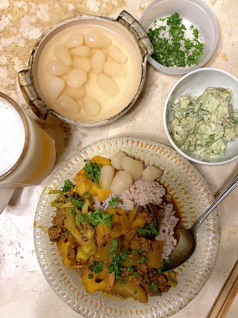 お手製カレー🍛&数の子アレンジサラダ|MIEKO 沼澤三永子さん