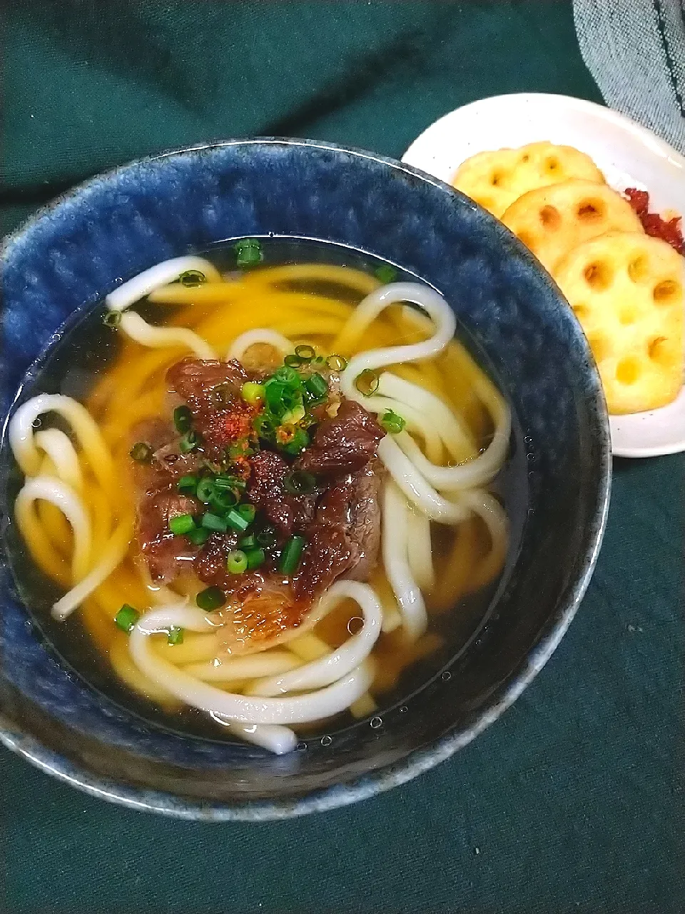 肉うどん
　&　蓮根の辛子衣天ぷら|cheryl_tasteさん