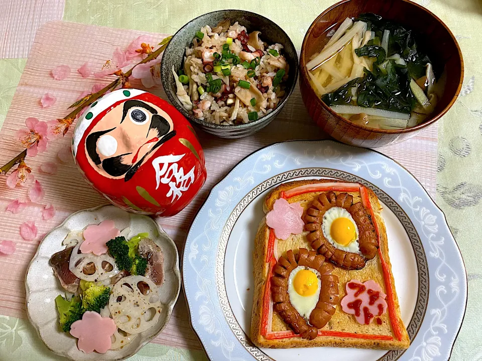 Snapdishの料理写真:共通テスト2日目の朝ごはん|ぽっちさん