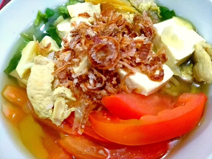 Noodle Chicken soup with Vege & tofu|Harlina  (Malaysia)さん