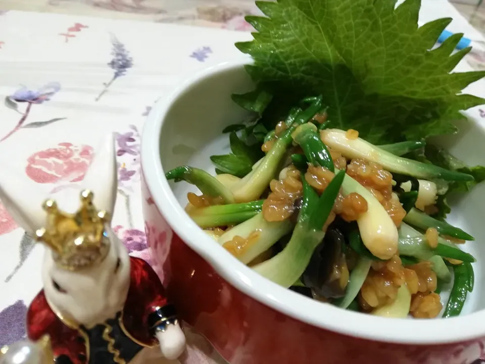 '21,1/18.
たえの料理わけぎの金山寺味噌和え😋|たえさん