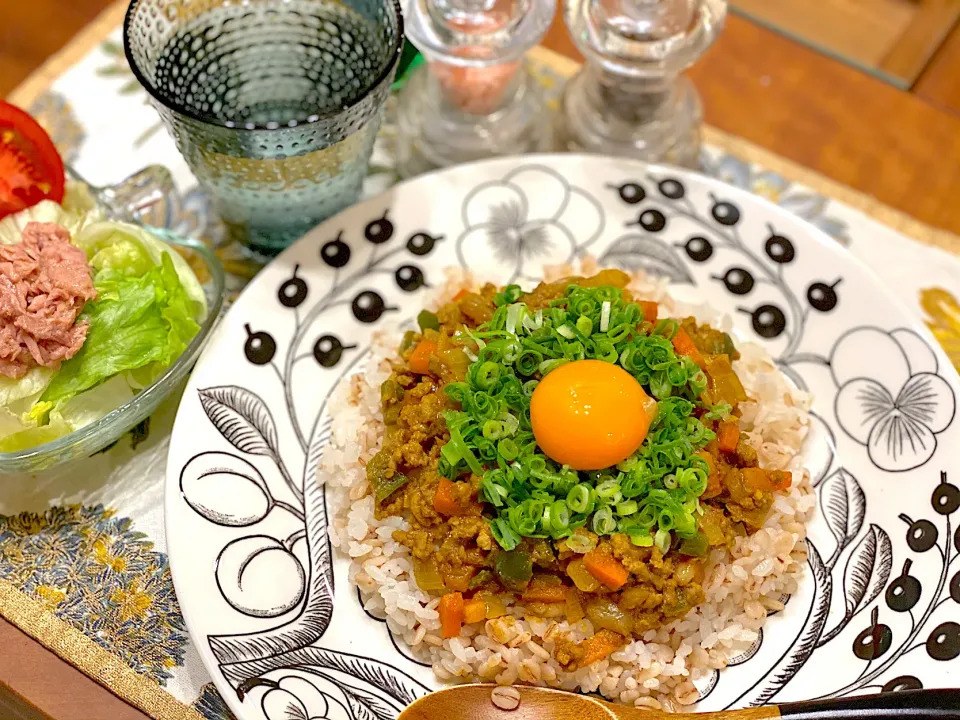 細ねぎがアクセント☺︎野菜たっぷりキーマカレー🥄|まめすけ。さん