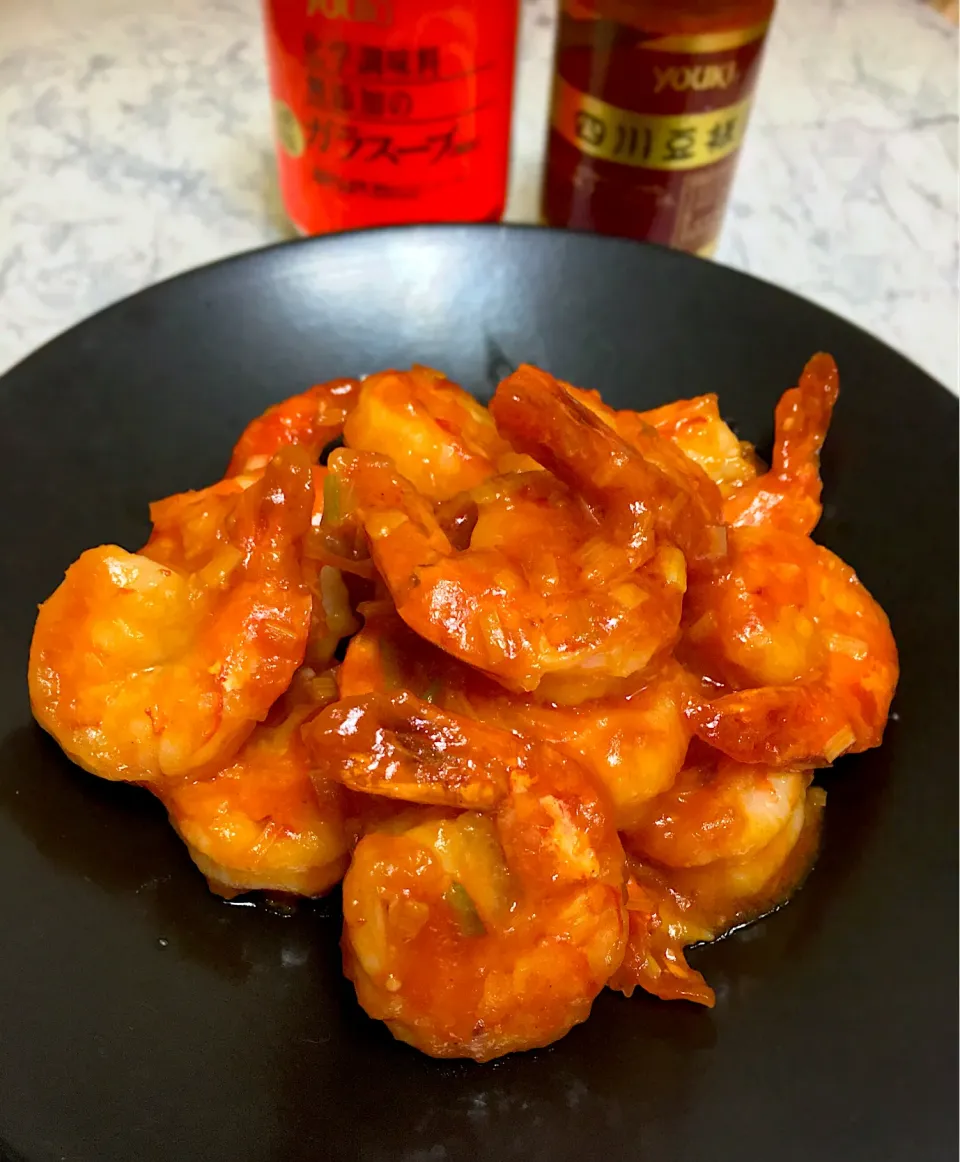 Snapdishの料理写真:エビチリです〜🦐🌶ユウキ食品さんの中華調味料7点セットモニター当選ありがとうございます(∩´∀`∩)︎💕︎💕|sucreroomさん