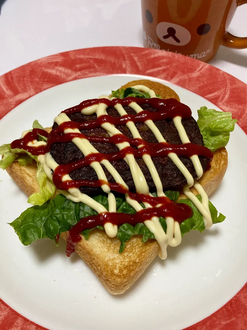 Snapdishの料理写真:ハンバーグトースト☆|Kojiさん