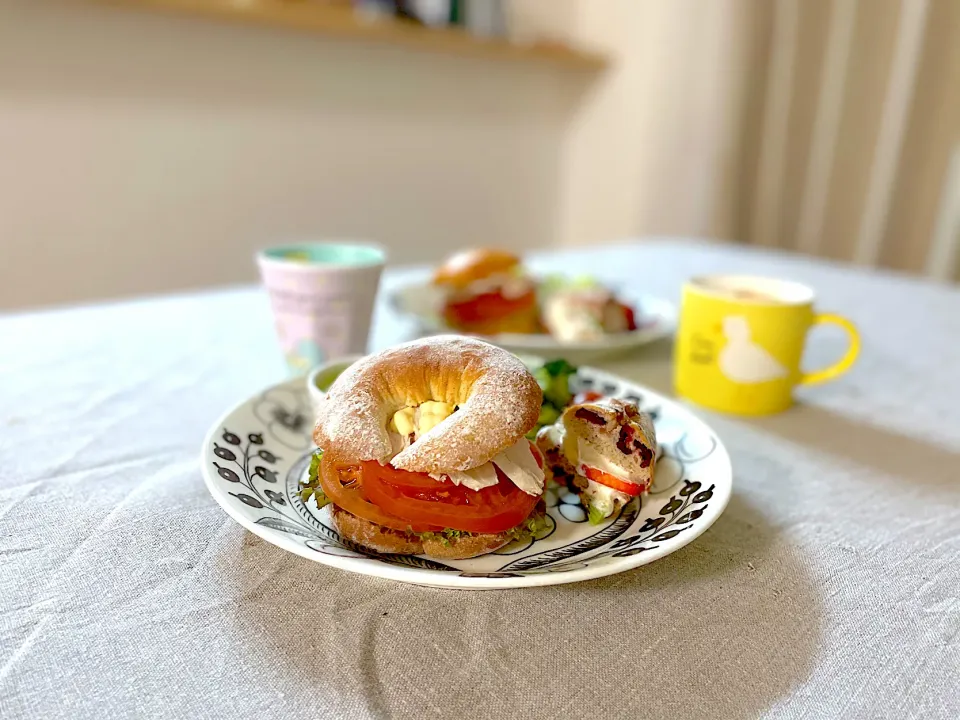 チキンサンドの朝ごはん|ゆかりさん