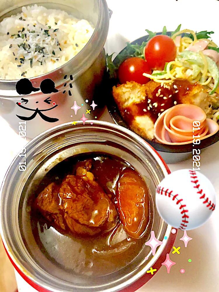 fight٩(^‿^)۶‼️⚾️✨今日は調理実習の日で軽めのぉ弁当🤗|n@oさん