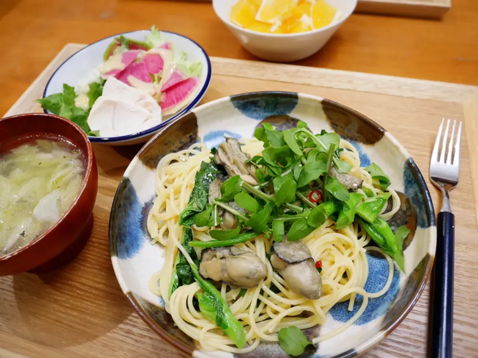 21/01/19 夕飯♪ 牡蠣と菜の花のパスタ|ikukoさん