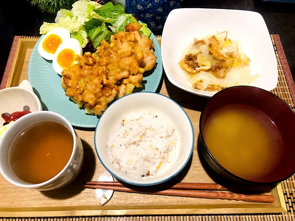 鶏むねポテト！白菜と竹輪の白だし煮！|asaminnさん