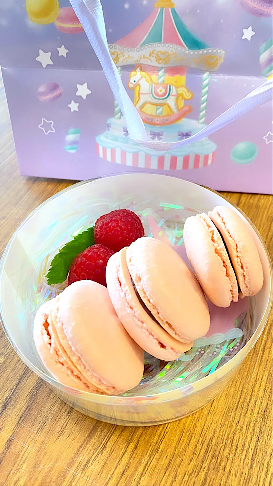 Raspberry macaron🍓|にゃんこさん