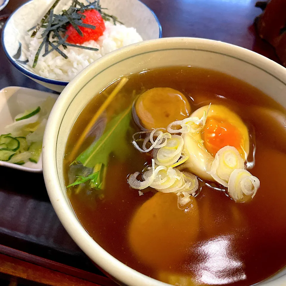 あんかけそば＋明太子ごはん@相馬屋(月島駅)|塩豚骨さん