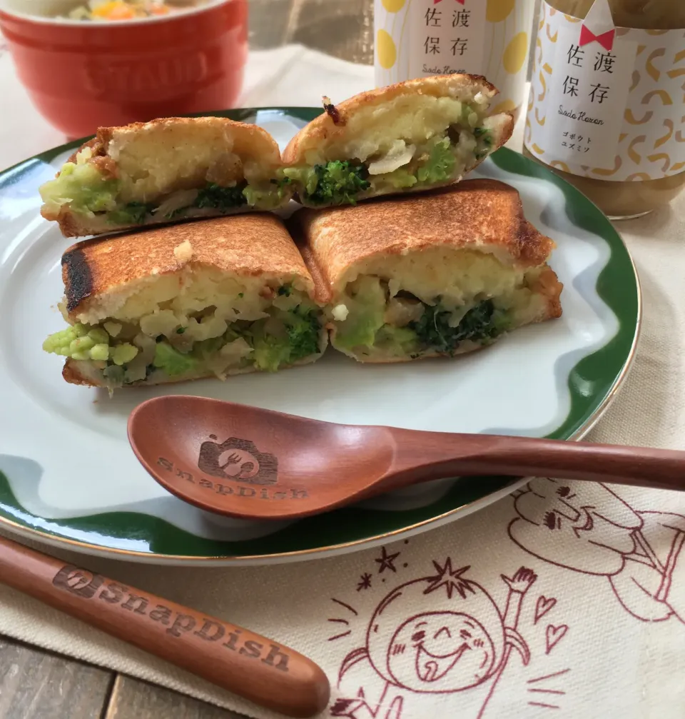 ゴボウトユズミソ入りのベジバウ🥪とミネストローネ|七海さん