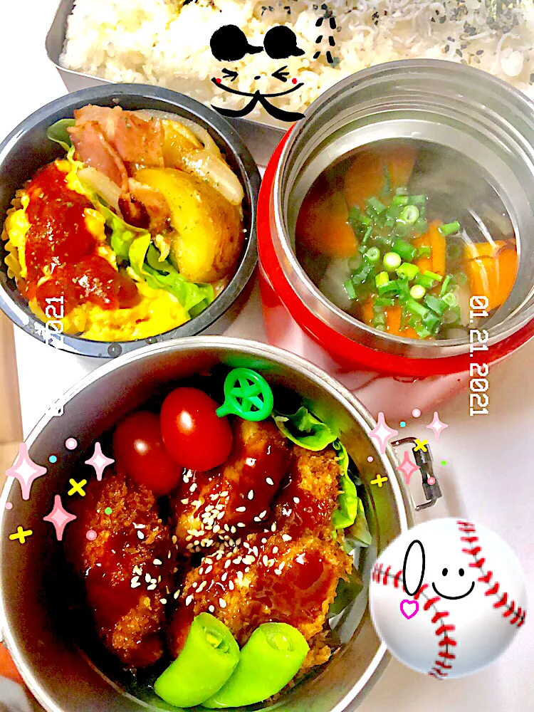 fight٩(^‿^)۶‼️⚾️✨球児ぉ弁当🤗もずくスープ‼︎|n@oさん