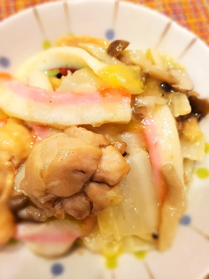 かまぼこと鶏肉の中華餡掛け|主夫カズさん