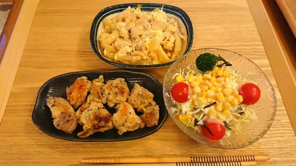 ☆鶏肉の香草焼き
☆サラダ
☆豚バラと白菜の卵とじ|chikakoさん