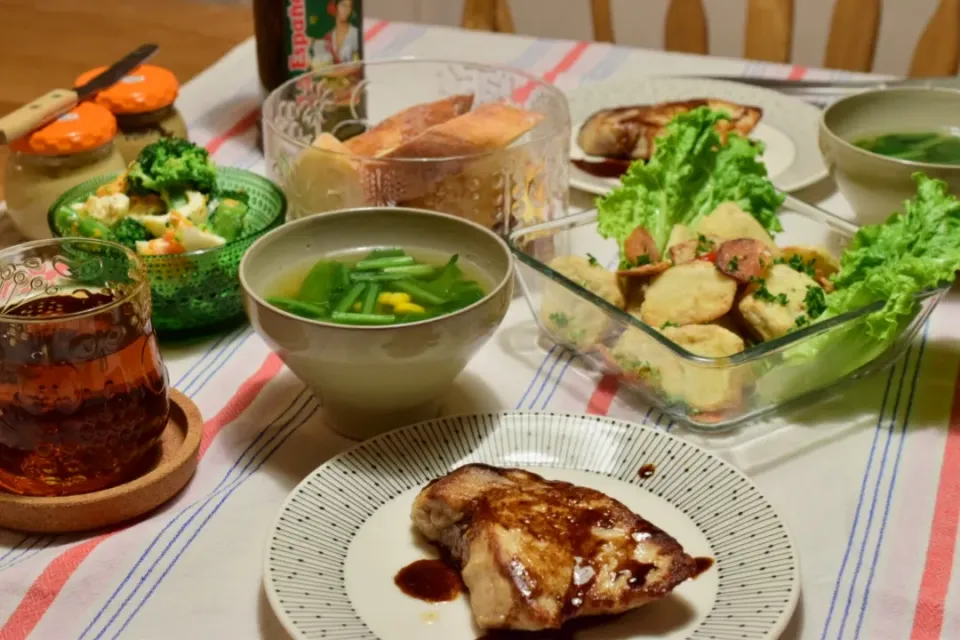 モウカサメのバターソテーと里芋のペペロン揚げ|うにんぱすさん