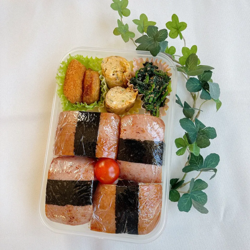 1/22❤︎主人の自宅スパムおにぎり弁当🌱|Makinsさん