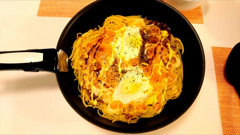 今日の夕食 焼きカレーパスタ|pinknari🐰🌈さん