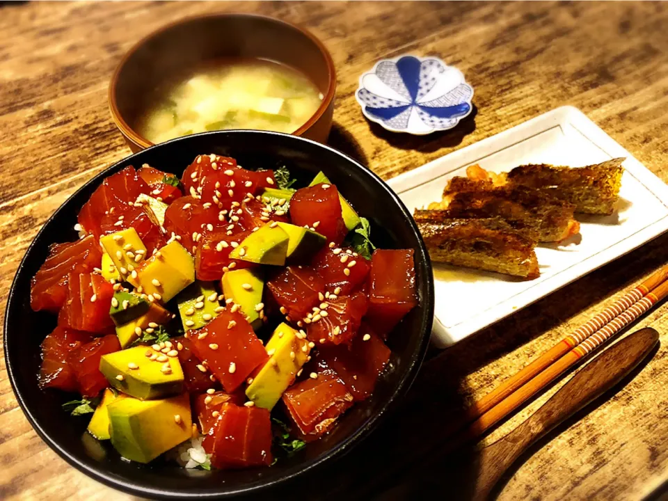 鮪アボカド丼、大根餅をアレンジした磯辺揚げ|パンダ母さん🐼さん