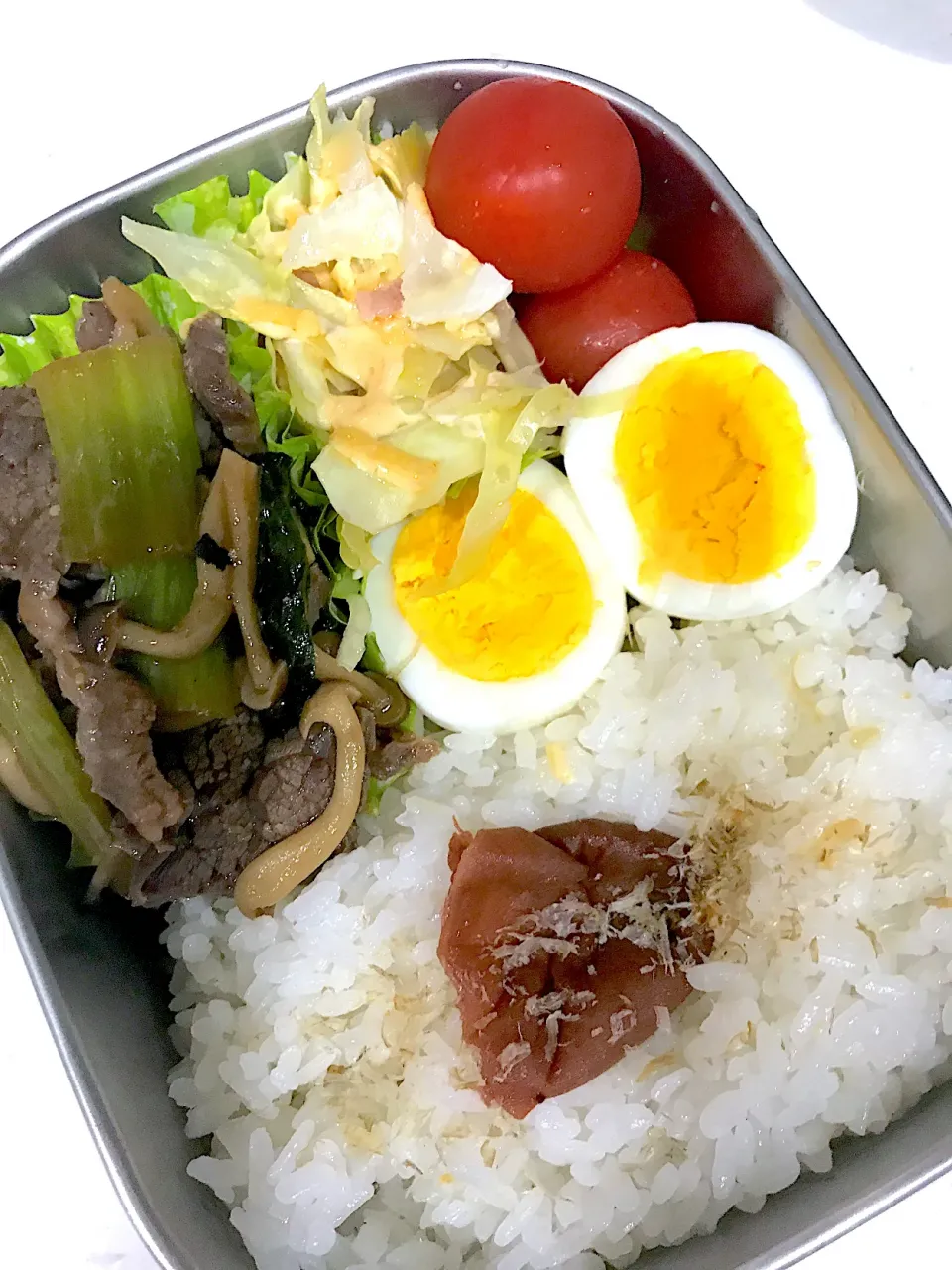 野菜と肉の炒め物弁当|ぎんなんさん