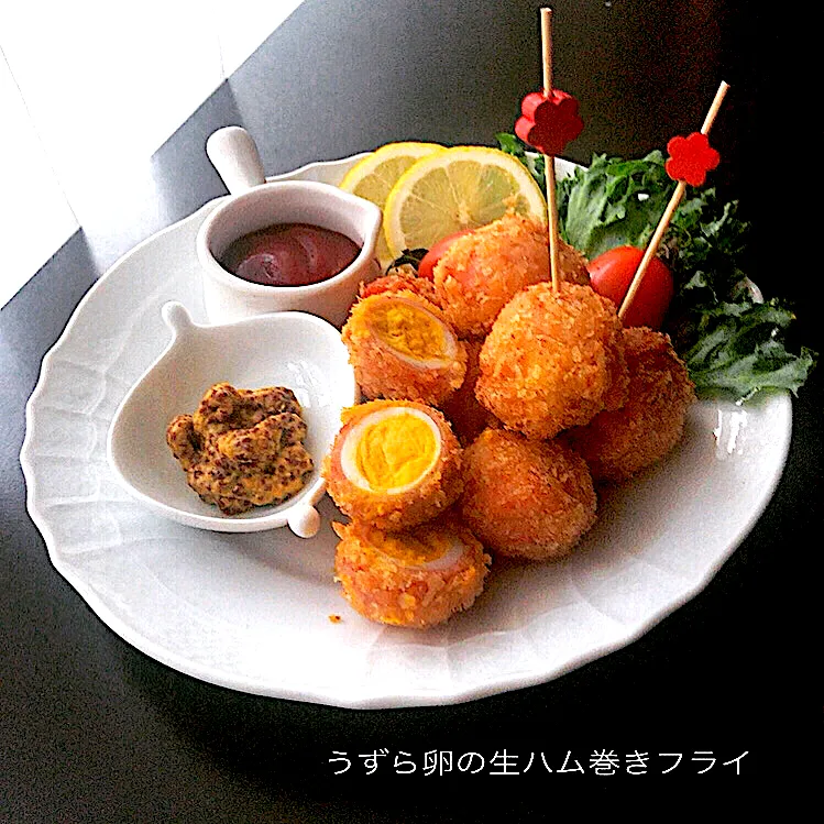 Snapdishの料理写真:ともきーた (伊藤 智子)さんの料理 🆔404336                                                              #うずらの卵生ハム巻きフライ 💕|とんちんさん