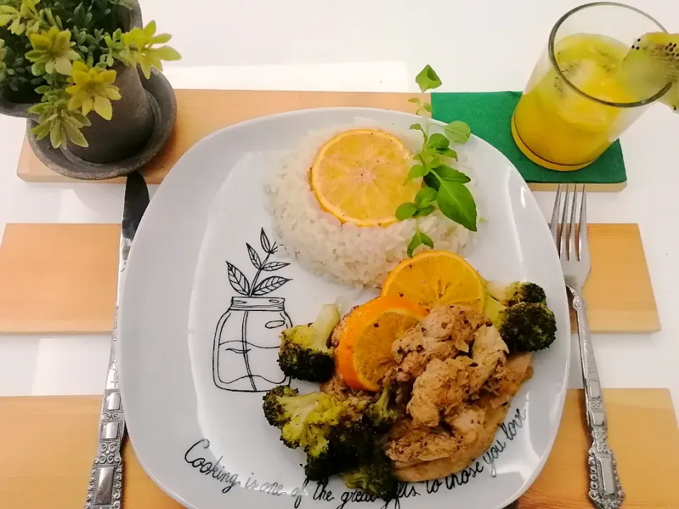 Orange broccoli chicken and rice recipe|Christelle S. Karamさん