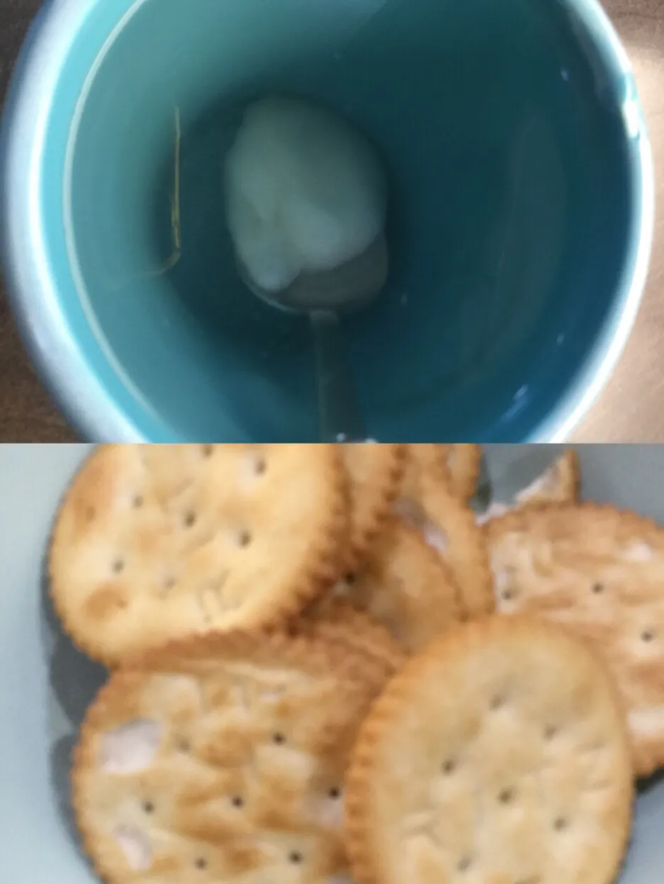 Low sodium crackers and a hot water with honey|ninja kittyさん