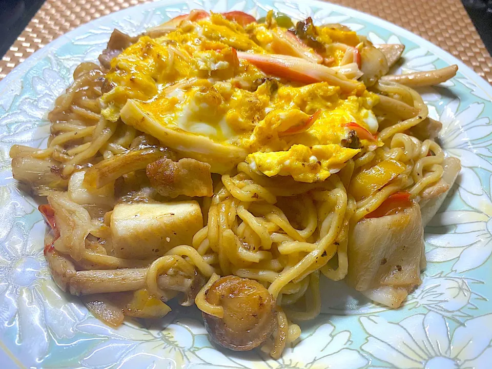 海鮮あんかけ焼きそば蟹玉乗せ|すくらんぶるえっぐさん