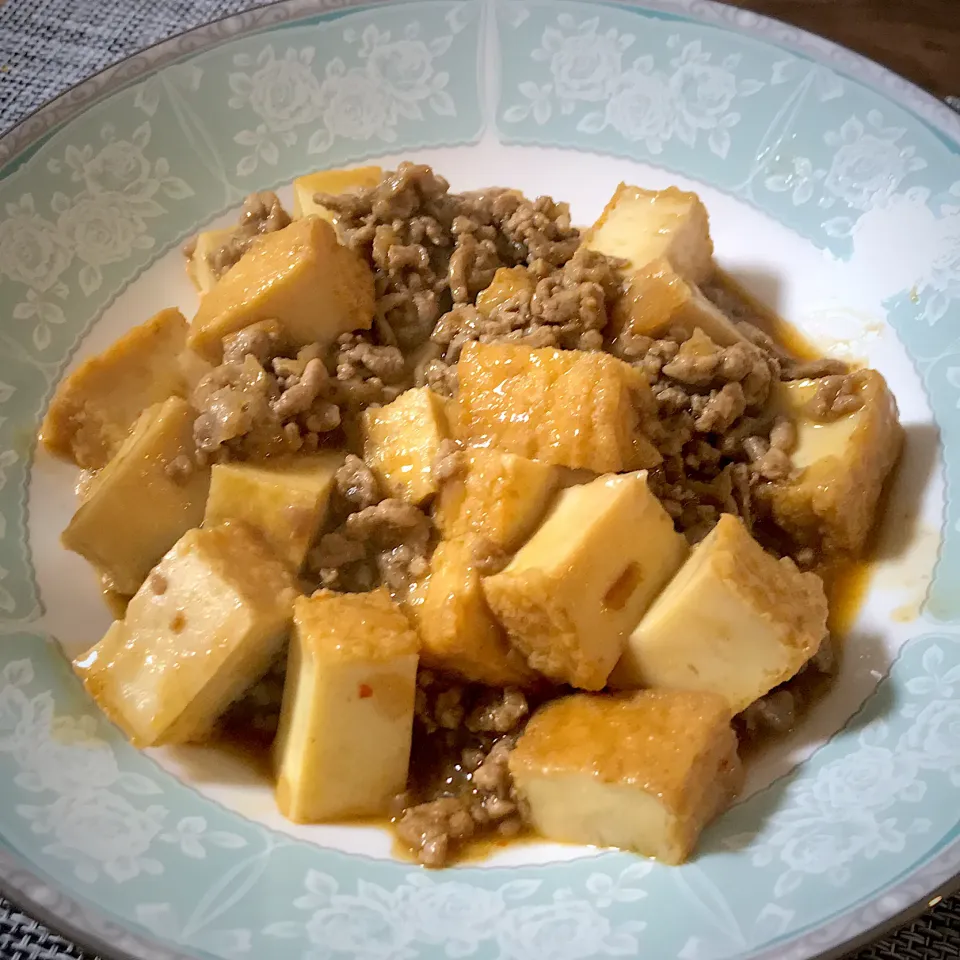 絹豆腐あげの麻婆豆腐|まきさん