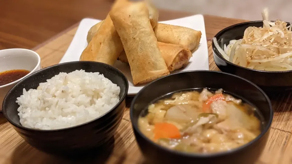 春巻定食〜
の晩ごはん✨|kaz(*･ω･)さん