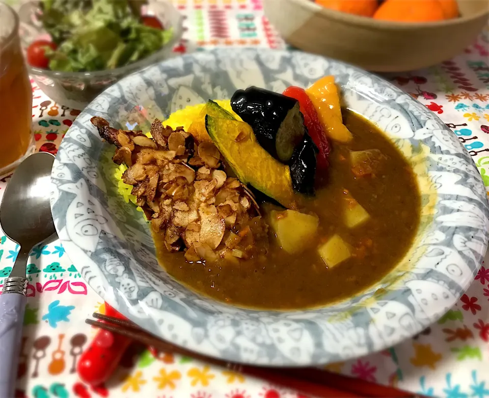 ささみアーモンドフライと、彩り野菜カレー🍛|noeさん