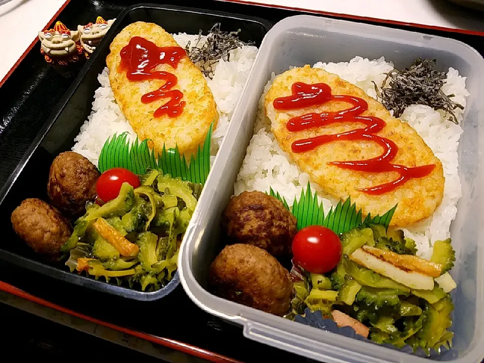 夫弁当、息子弁当|みどりさん