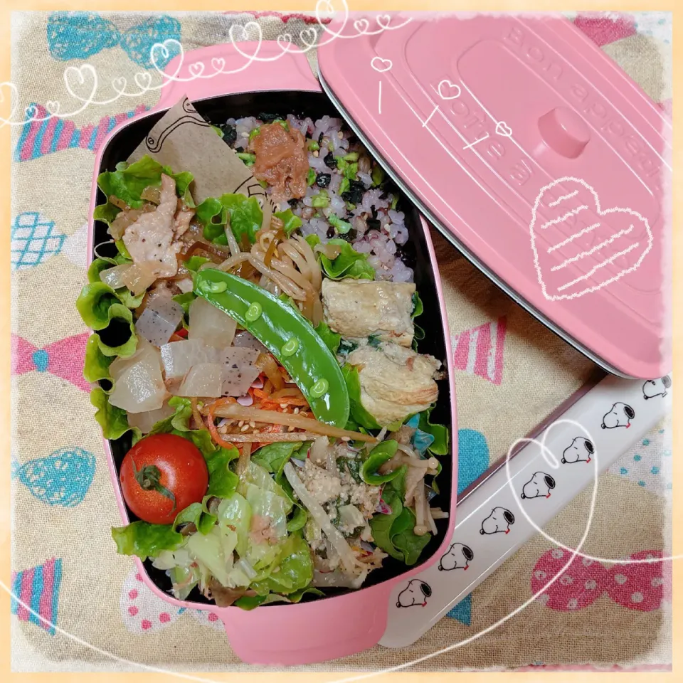 Snapdishの料理写真:１／２５ ｍｏｎ 豚の梅生姜焼き弁当🍴|rinaronarさん