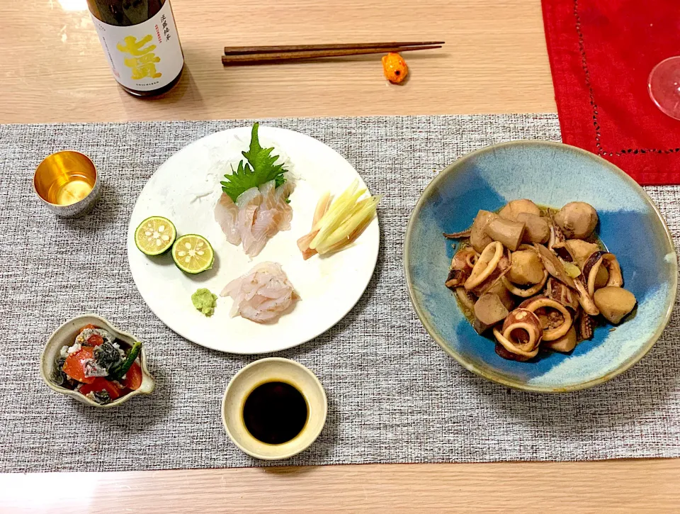 お刺身とわた入りイカと里芋の煮物|☆アスカ☆さん