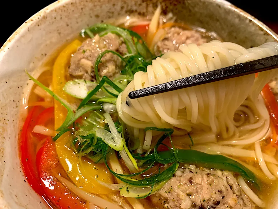 椎茸団子のあんかけ温めん|半田手延べそうめんの店 阿波や壱兆さん