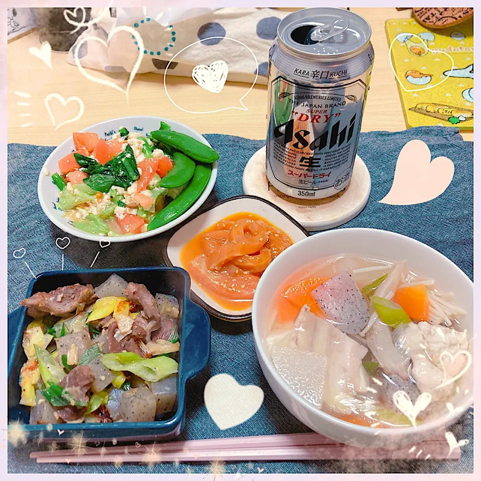 Snapdishの料理写真:１／２５ ｍｏｎ 晩ごはん🍴＊○°|rinaronarさん