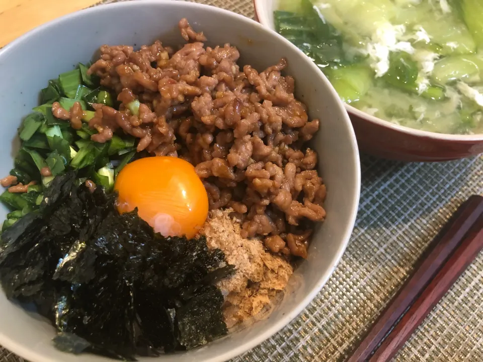 台湾まぜそば風どんぶり|こぐまさん