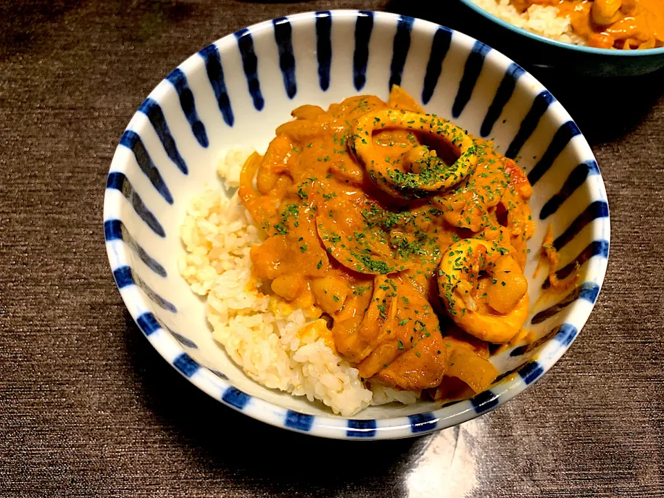 イカと白インゲン豆のココナッツカレー|かなっぺさん