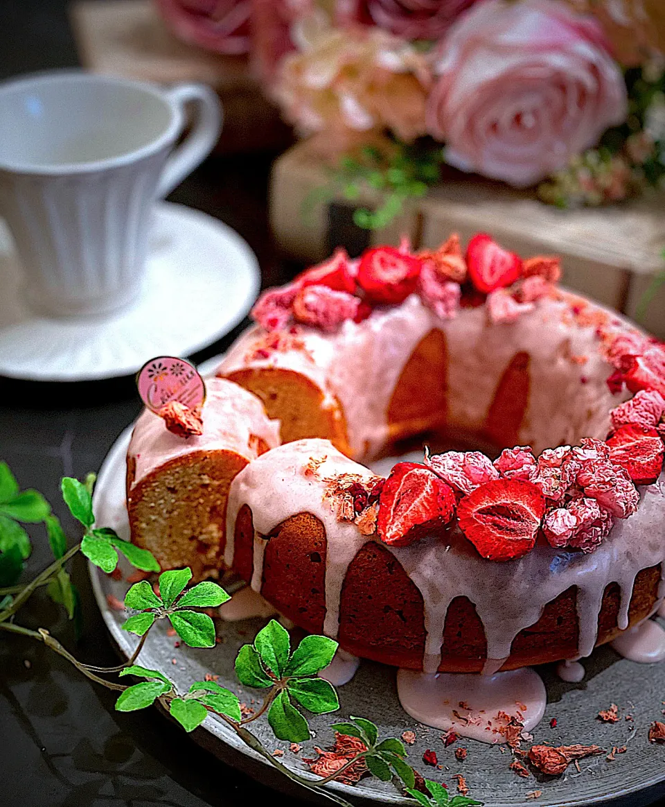 桜と白味噌と甘酒の仲よしパウンド　　　(*´ ˘ `*)桜のケーキを甘酒で作ってみたくて考えてみました🌸めっちゃ美味しいよ(∩ˊᵕˋ∩)･*|AXさん