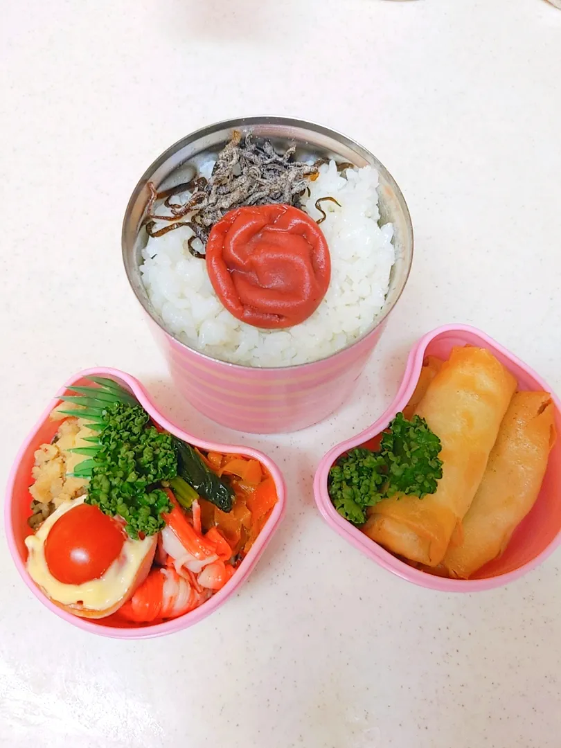 今日の弁当★
メインは春巻きです。旦那さんは早々と出かけたので、写真は一人分です。|yuriさん