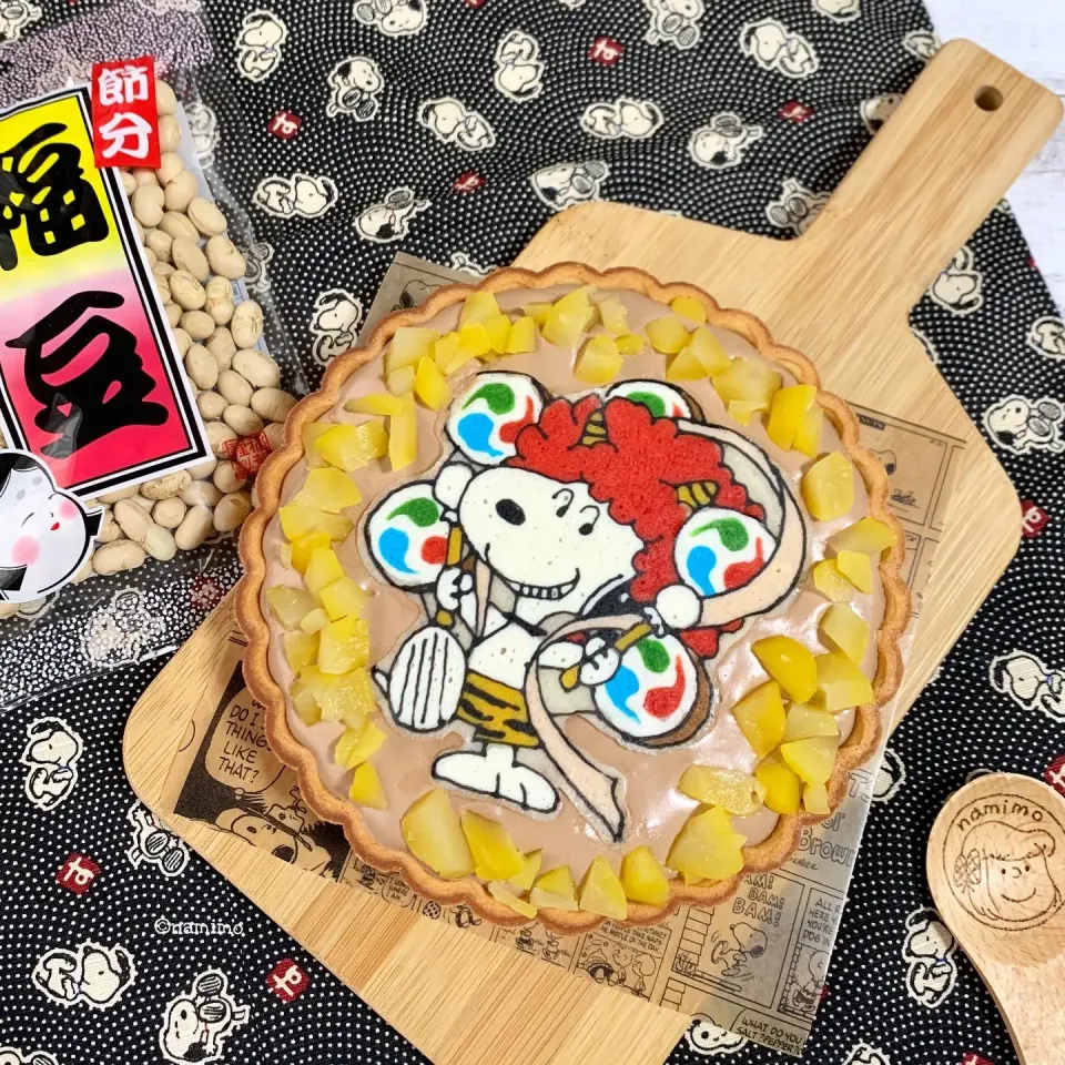 Snapdishの料理写真:鬼スヌーピーのチョコタルトケーキ|namimoさん