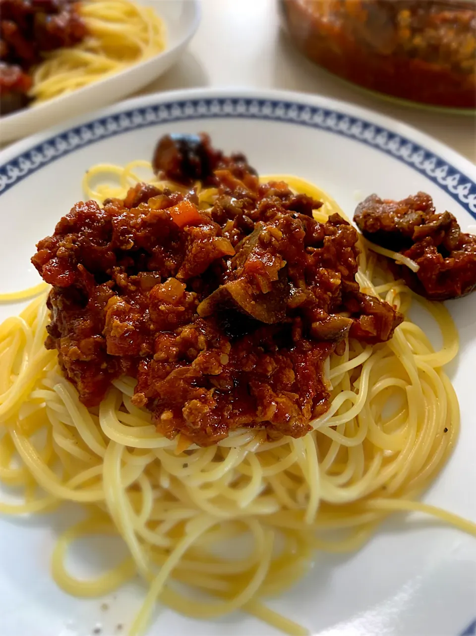 Snapdishの料理写真:しばざきまりさんの料理 ミートソーススパゲティ|しばざきまりさん