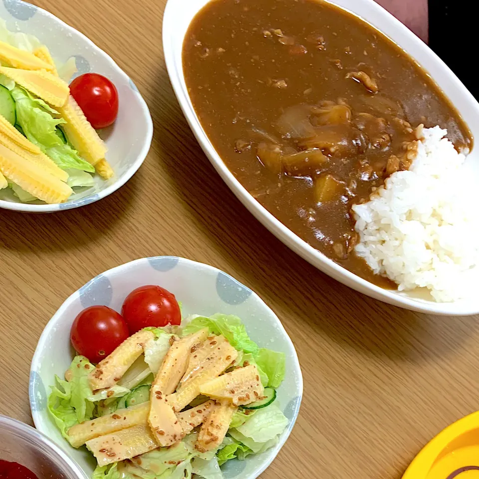 家ランチ、豚こま肉で節約カレー|爰音さん