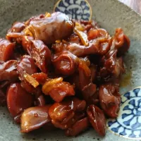 砂肝とハツの甘辛お酢煮  だし香るとろける味噌入り