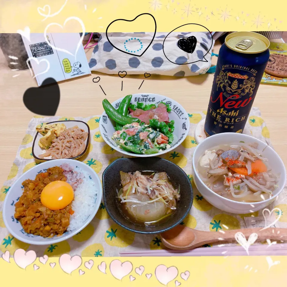 Snapdishの料理写真:１／２８ ｔｈｒ 晩ごはん🍴＊○°|rinaronarさん