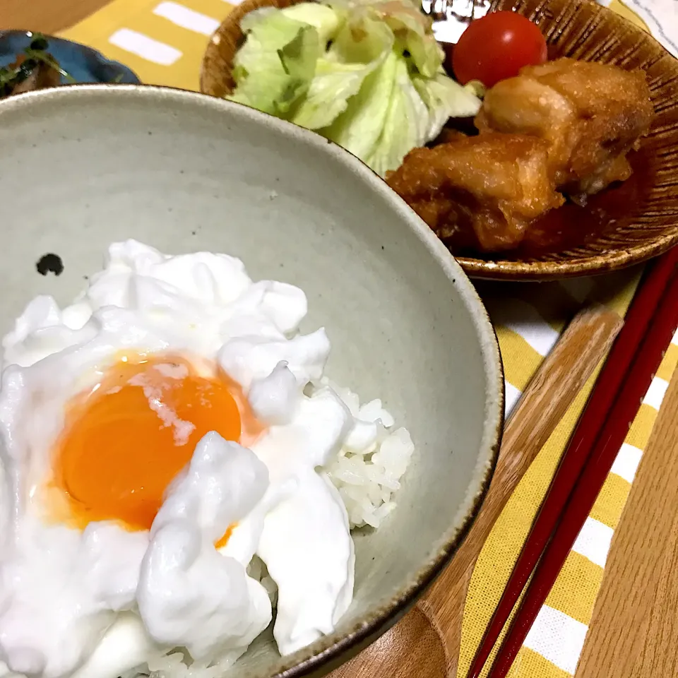 たまごかけごはんと唐揚げ|あさかさん