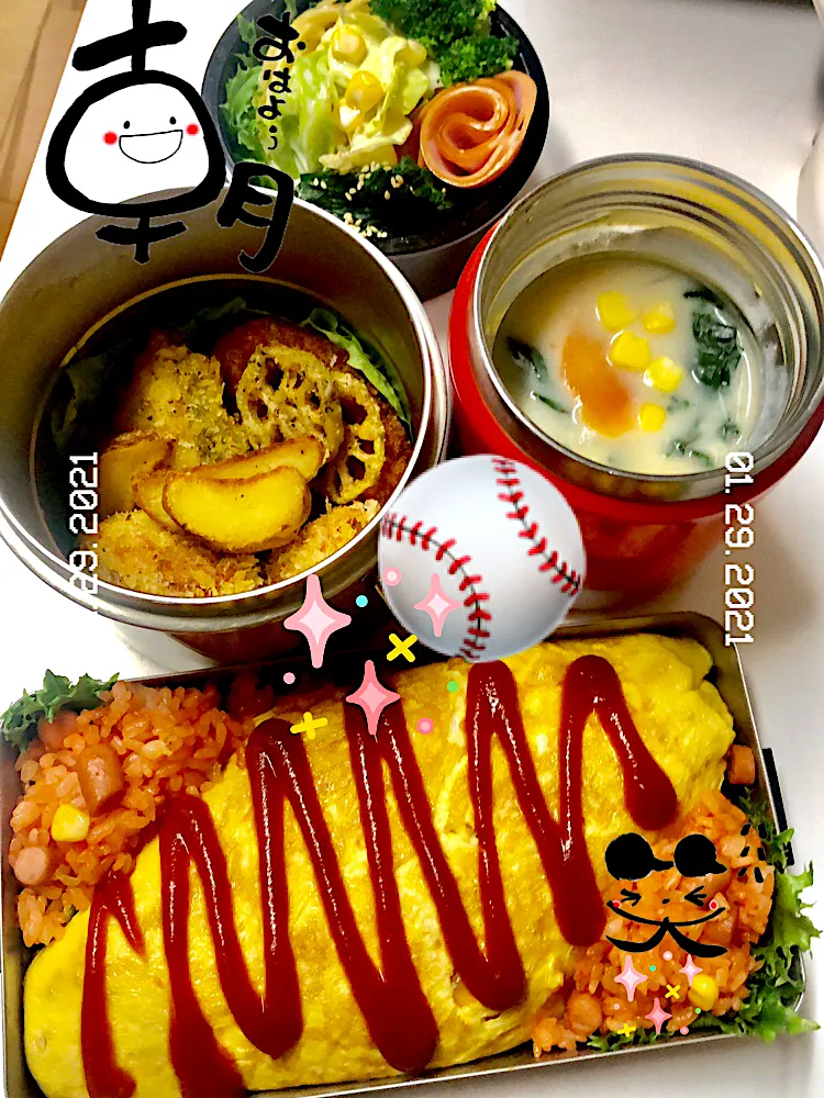 fight٩(^‿^)۶‼️⚾️✨球児ぉ弁当🤗オムライスPower⭐️|n@oさん